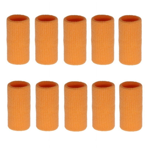 Xiao Hua 20 fundas para dedos, férula para pulgar, soporte para dedos, alivio del dolor de artritis, dedo en gatillo, ayuda de compresión para deportes (naranja)