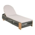 thumbnail image 3 of Chaise Lounge With Cushion, Teak look wood & Grey rope & Natural Metal, 3 of 13