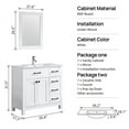thumbnail image 4 of Wonline 36" Luxurious Bathroom Vanity with Sink Top,Modern Bathroom Vanities with 2-Door and 5 Drawers Cabinet,Undermount Ceramic Sink,White, 4 of 7