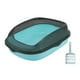 thumbnail image 4 of Caja de arena para gatos, orinal abierto para gatitos, inodoro de lados altos, arena para mascotas con parte superior abierta azul claro grande, 4 of 9
