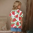 thumbnail image 4 of BRGZLK Kids Hawaiian Outfits Short Sleeve Tops Boys Girls Summer Trendy Graphic Blouse Loose Round Neck Versatile T-Shirt Red 7-8 Years, 4 of 7
