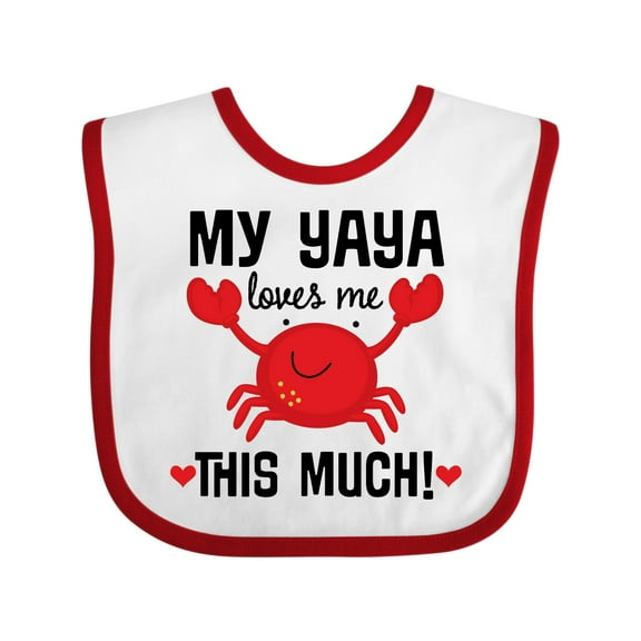 Inktastic Yaya Loves Me Grandson Boys or Girls Baby Bib