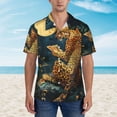 thumbnail image 2 of Fotbe Leopard Reading Tarot Cards Hawaiian Shirt for Men Unisex Summer Beach Casual Short Sleeve Cotton Linen Button Down Shirts-Small, 2 of 5