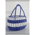 thumbnail image 2 of Cesta grande de picnic para exteriores de color azul y blanco, cesta de la compra, cesta de recolección, cesta de regalo, cesta portátil, 2 of 8