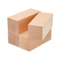 Uxcell 4Pcs Basswood Carving Block 1.6"x1.6"x4" Square Wooden Dowels Blocks Wood Pieces for DIY Arts Decoration