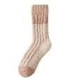 thumbnail image 6 of Women's Soft Coral Fleece Socks, Extra Thickened Plush Thermal Socks for Autumn and Winter, Non-Slip Cozy Home Socks, Warm Fuzzy House Slipper Socks for Indoor Comfort - Rose Gold, 6 of 6