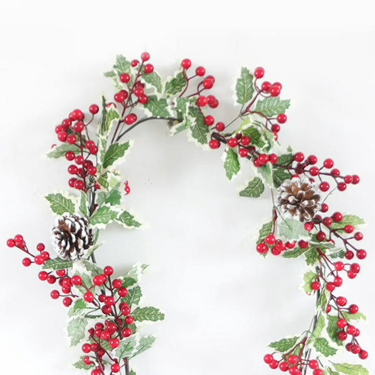 RED BERRY GARLAND WITH GREEN LEAVES – Lucy's Boutique & Gifts