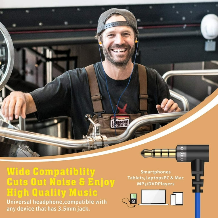 Work Earbuds Headphones, Mipeace Ear Plug Headphones for Work-OSHA