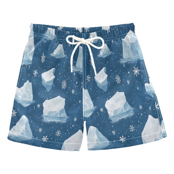 Artistic Ice Cubes Boys' Swim Trunks Beach Pool Shorts Quick Dry Soft Fabric Classic Fit