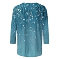 thumbnail image 5 of JTZGDY Plus Size Womens 3/4 Lenths Sleeve Tops Dressy Casual Summer Cute Floral Pattern Graphic T-Shirts Trendy Oversized Crewneck Basic Tunic Blouse A02-Mint Green M, 5 of 6
