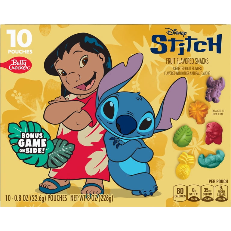 Betty Crocker, Disney Stitch Fruit Flavored Snacks, 8 oz, 10