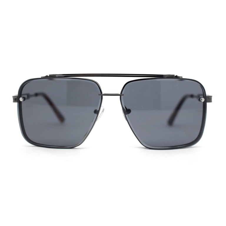 Mens Classic Mobster Rimless Metal Frame Rectangle Mafia  display picture 3
