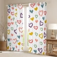thumbnail image 2 of Homewish Cartoon Heart Print Black Out Curtains,Kawaii Loves Pattern Curtains Pack of 2 (42x63 Each),Colorful Graffiti Bedroom Curtains For Girl,Ultra Soft Home Decor, 2 of 6