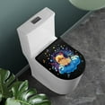 thumbnail image 2 of ZIATUBLES Cat Music Cloud Print Toilet Bowl Lid Cover with Elastic Edges Washable Polyester Bathroom Covers Fits Round Oval Elongated Lids Bathroom Decor Accessories, 2 of 6
