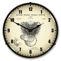 Collectable Sign and Clock Harley Davidson Engine 1923 Patent  LED Lighted Premium Wall Clock