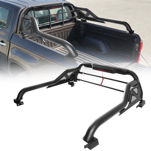 TOKMOWIN Truck Roll Sport Bar,Adjustable Length 53.56 ~59.25 inches Steel Chase Rack Bed Bar,Universal Removable for Mid Size Pickup Truck