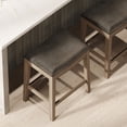 thumbnail image 3 of Maven Lane Adrien Counter Stool, Reclaimed Oak, Ronan Stone Vegan Leather, Set of 2, 3 of 6