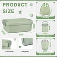 thumbnail image 4 of Bento Lunch Box Set with 10.5oz Soup Thermo for Adults Kids, Leak-proof Food Jar Lunch Container with 4 Compartment, Stainless Steel Coffee Tumbler with Lunch Bag for School Travel Office Green, 4 of 8