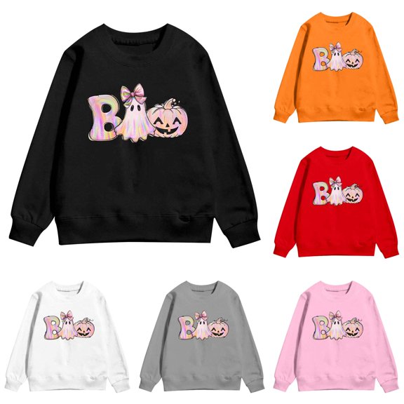 Gyujnb Kids Halloween , Print Halloween Pullover Sweatshirt for Kids Girls Boys Long Sleeve Casual Play Outerwear Soft Comfortable, Halloween Outfits,11-12 Years