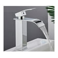 thumbnail image 3 of Basin Waterfall Faucet Bathroom Sink Faucet Single Handle And Single Hole Hot And Cold Polished Wide Mouth Stainless Steel Faucet ,Easy to Install, 3 of 7