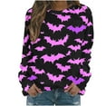 thumbnail image 1 of Chandail à Capuche Oversize pour Femmes Chandail Décontracté Imprimé Halloween Manches Longues Col Rond Multicolore, 1 of 5