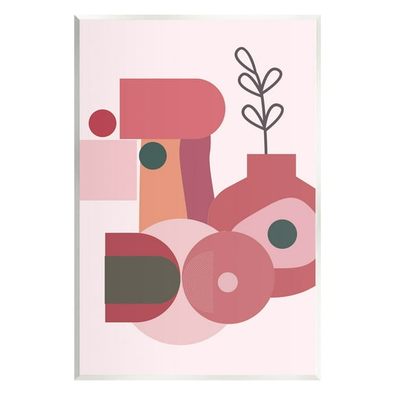 Stupell Industries Pink Abstract Flower Vase Botanical & Floral Painting Unframed Art Print Wall Art, 10 x 15