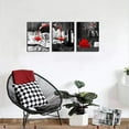 thumbnail image 2 of Kitchen Wall Art For Dining Room Wall Decor Still Life Black And White Canvas Art Prints Wine Barrel Bar Red Rose Painting Modern Family Wall Decorations Restaurant Bedroom Decor Artwork 3 Piece Set, 2 of 6