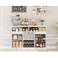 thumbnail image 4 of Studyset Wine Bar Cabinet with LED Light - 47" Liquor Storage Cabinet with Wine Rack and Glass Hanger Coffee Bar Cabinet with Adjustable Shelves Bar Cabinet with Glass Doors for Kitchen Dining Living, 4 of 7