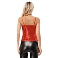 thumbnail image 2 of YiZYiF Womens Spaghetti Straps Camisole Shiny Metallic Camis for Dance Competition Performance A Red One Size, 2 of 3