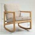 thumbnail image 2 of EBQOSK Upholstered Accent Glider Chair,Rubberwood Frame in Natural khaki, 2 of 7