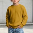 thumbnail image 2 of Weebloom Kids Boys Crewneck Sweatshirt Fall Winter Pullover Tops Sweatshirts Yellow, 2 of 9