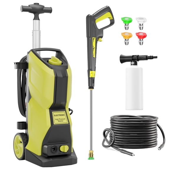 4800 PSI Electric Pressure Washer, 2.8 GPM Heavy-Duty Power Washer | 25FT Hose, 4 Nozzles, Plug Powered, 120V, Plastic Material for Car, Driveway, Patio Cleaning