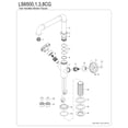 thumbnail image 3 of Kingston LS6500CG Fuller Two-Handle Single-Hole Kitchen Faucet, Matte Black, 3 of 4