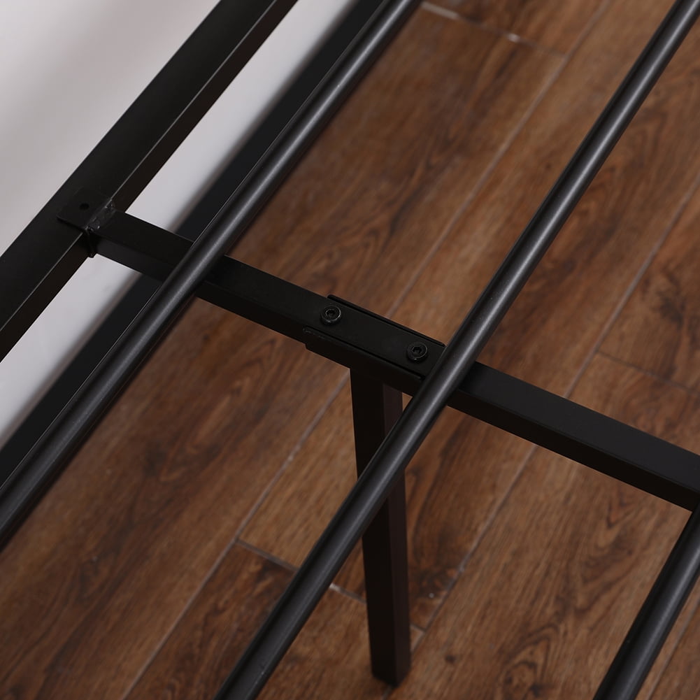 Kepooman Retro Style Black Metal Double Bed Frame Bed with Foot Black, 56.3"L x 15.75"W x 5.31"H, Full Kepooman Retro Style Black Metal Double Bed Frame Bed with Foot Black, 56.3"L x 15.75"W x 5.31"H, Full
