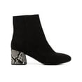 thumbnail image 4 of Sugar Womens Olive Microsuede Snake Print Ankle Boots, 4 of 5