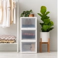 thumbnail image 3 of IRIS Flip-Up Door Plastic Drawers, Under Bed Storage Bins, Stackable, Modular 3Pk, 3 of 7