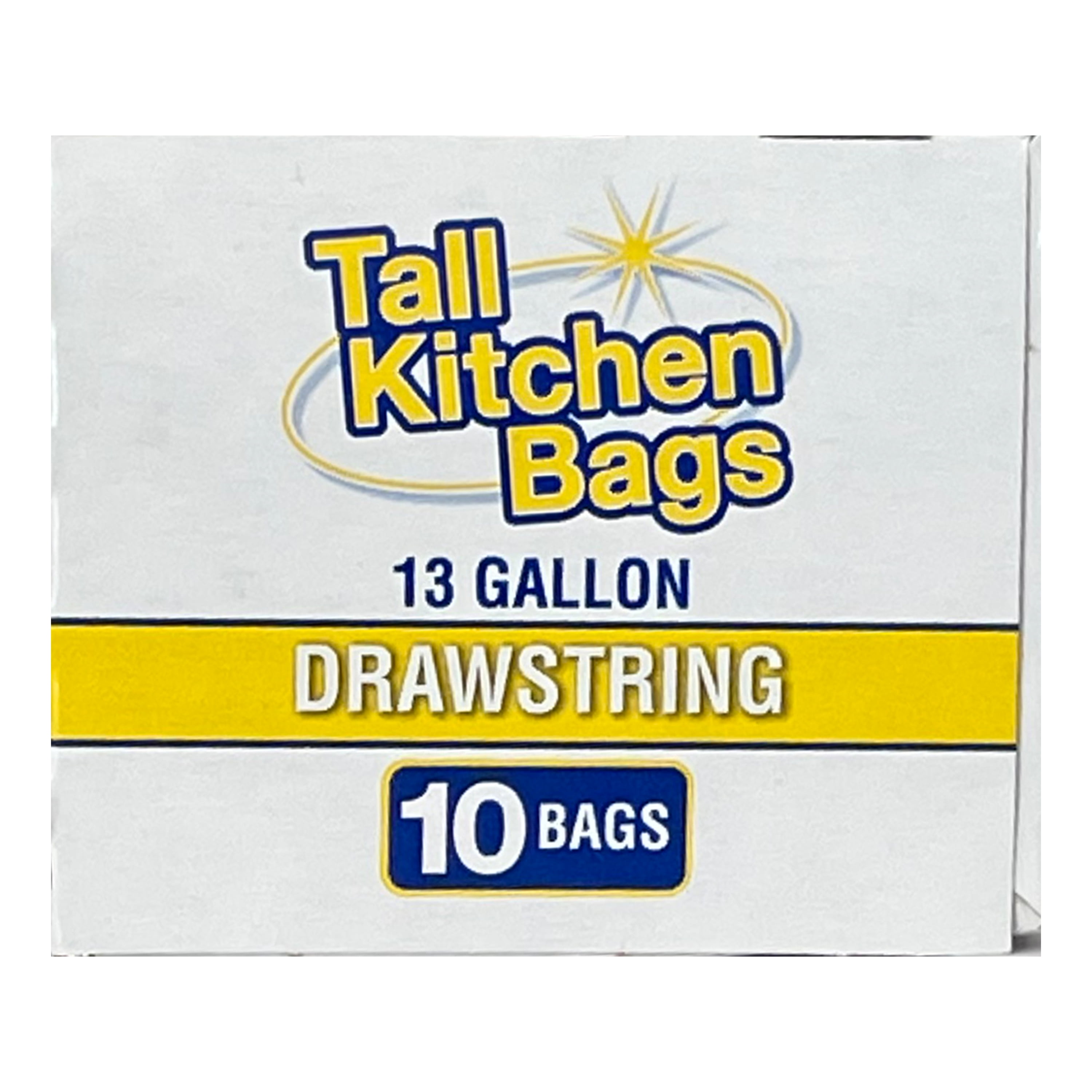 Basic Kitchen Trash Bags, 13 Gallon, 10 Bags (Drawstring) - DroneUp Delivery