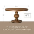 thumbnail image 3 of Maven Lane Zola Traditional Round Wooden Dining Table in Antiqued Natural Finish, 3 of 7