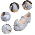 thumbnail image 5 of Zanarzt Girls Dress Shoes Toddler Little Girls Dress Shoes Flower Girls Mary Jane Flats Ballet Shoes Party Wedding Silver,US 10.5, 5 of 7