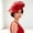 Red, variant on Layered Net Fascinator Hat with Pearl & Feather Ornament for Derby Wedding Cocktail Tea Party Occasion Accessory