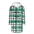 thumbnail image 5 of Ruimatai Women's Christmas Print Hooded Jacket with Faux Fur Collar Cozy Flannel Button Down Long Sleeve Loose Fit Casual Outerwear, 5 of 8