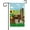 Portuguese Water Dog2, variant on Welcome Summer Sunflower Dog Garden Flag Puppy Portuguese Water Dog on Country Farm Butterfly Flowers Decor Banner for Outside Yard 12.5x18 Inch Double Side