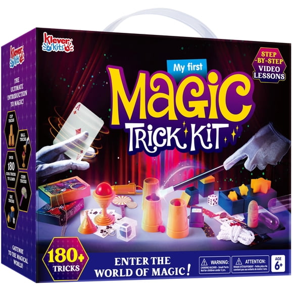 Kit de trucos mágicos Klever Kits 180+ Set de magia para niños mayores de 6 años