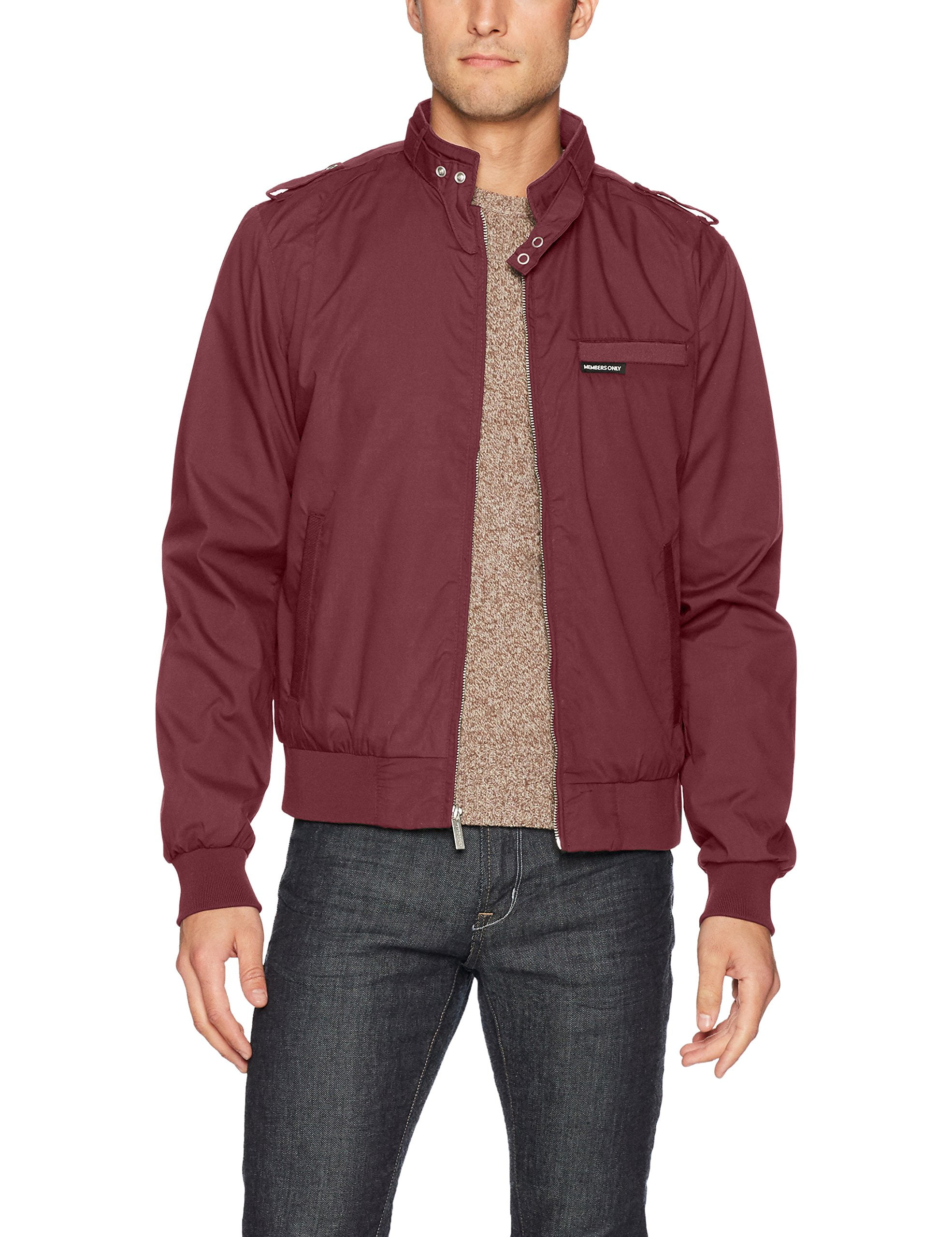 Members Only Men's Classic Iconic Racer Jacket SlimFit-Burgundy,M ...
