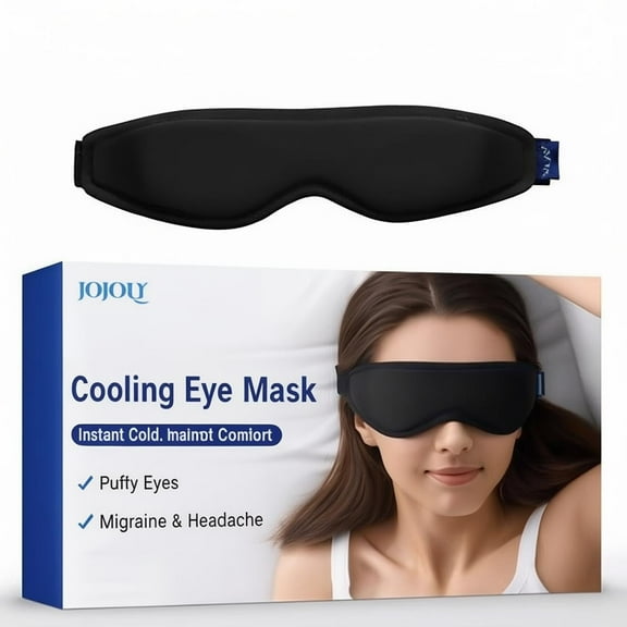 FACEMOON Contoured Gel Eye Mask Cold Compress Cooling Relief for Puffiness, Dark Circles, Sinus & Eye Strain, Reusable, Fits All, Blue