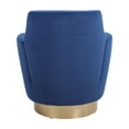 thumbnail image 6 of Hassch 360° Velvet Swivel Barrel Chair with Gold Iron Base, Modern Accent Leisure Armchair for Bedroom, Living Room, Reading Nook (Navy), 6 of 8