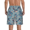 thumbnail image 3 of Kdxio Underwater Animals and Flowers Pattern Mens Casual Shorts - Drawstring Summer Beach Sports Shorts for Men, 3 of 9