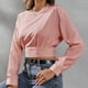 thumbnail image 2 of Tops para mujer Camisas Blusas Elegantes Camisas casuales de manga larga Moda Cómoda Blusa de cuello redondo de color sólido Odeerbi ODB-5, 2 of 6