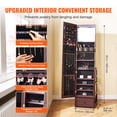 thumbnail image 4 of VEVOR Mirror Jewelry Cabinet 360° Swivel Standing Mirror with Storage Brown, 4 of 9