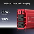 thumbnail image 2 of BESTEK 300W Car Power Inverter, DC 12V to 110V AC Converter, Fast Car Charger Adapter with 65W USB-C and QC3.0 Ports Quick Charge, Car Plug Adapter Outlet, 2 of 7
